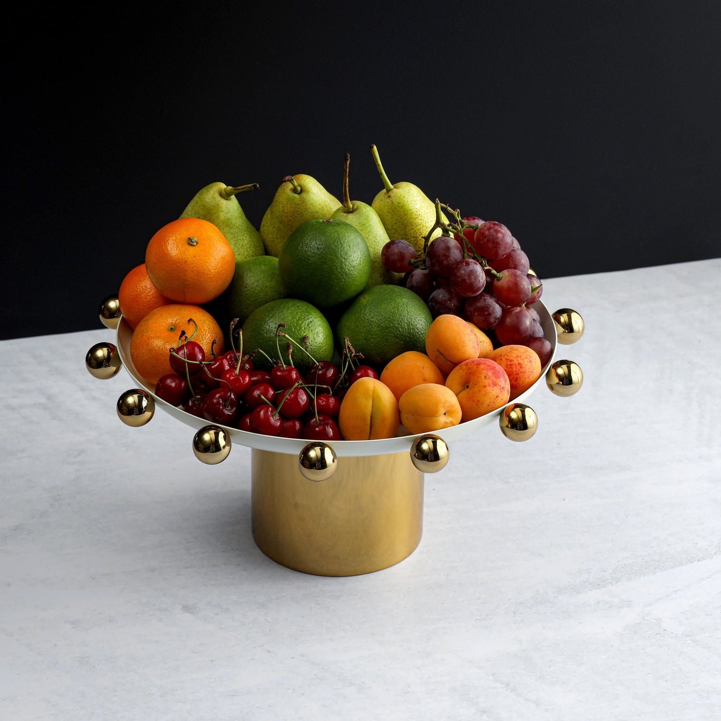Eneziy Signature White & Gold Footed Cake Stand