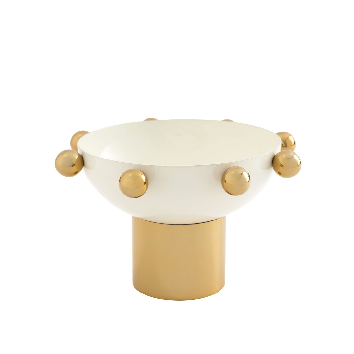Eneziy Signature White & Gold Footed Nut Bowl