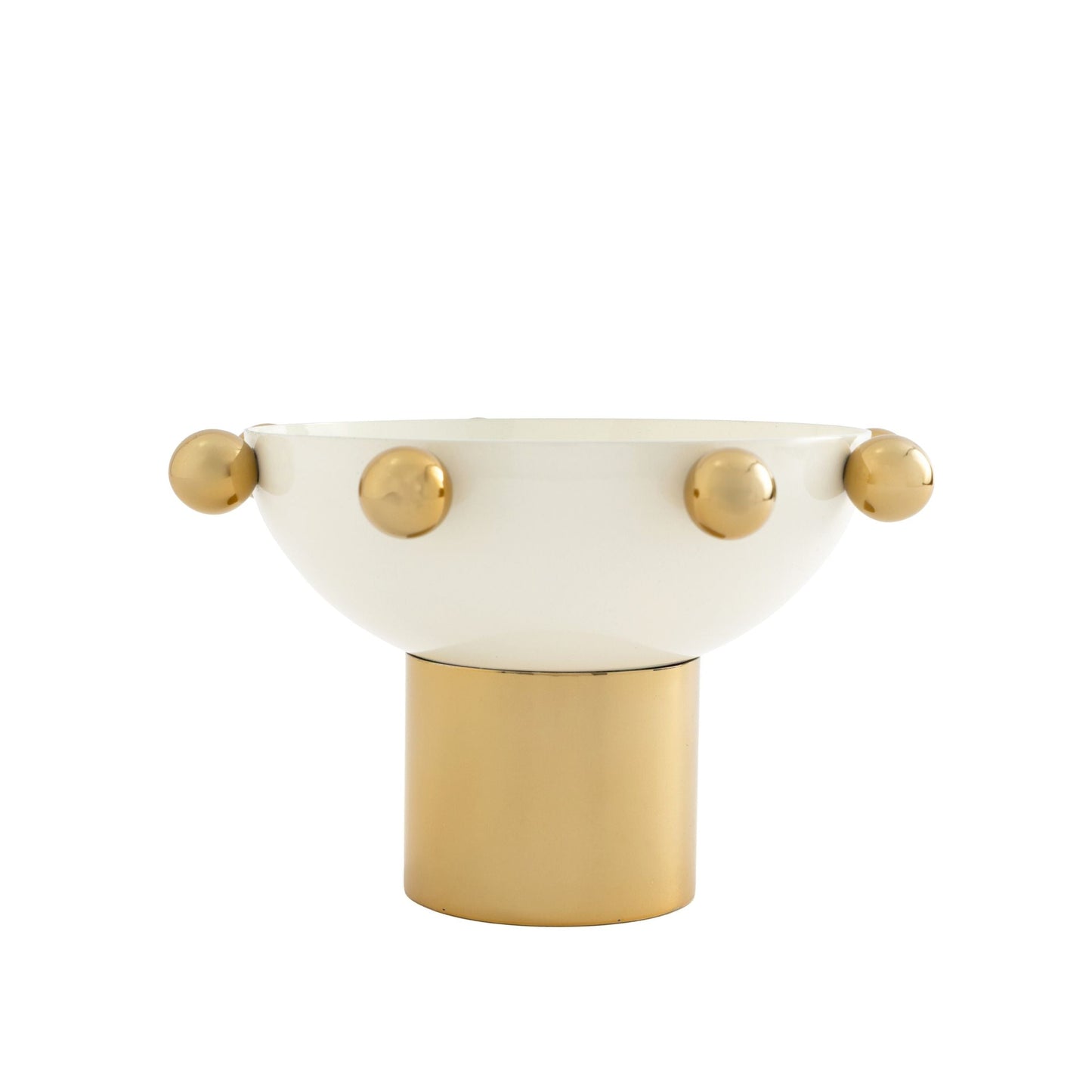 Eneziy Signature White & Gold Footed Nut Bowl