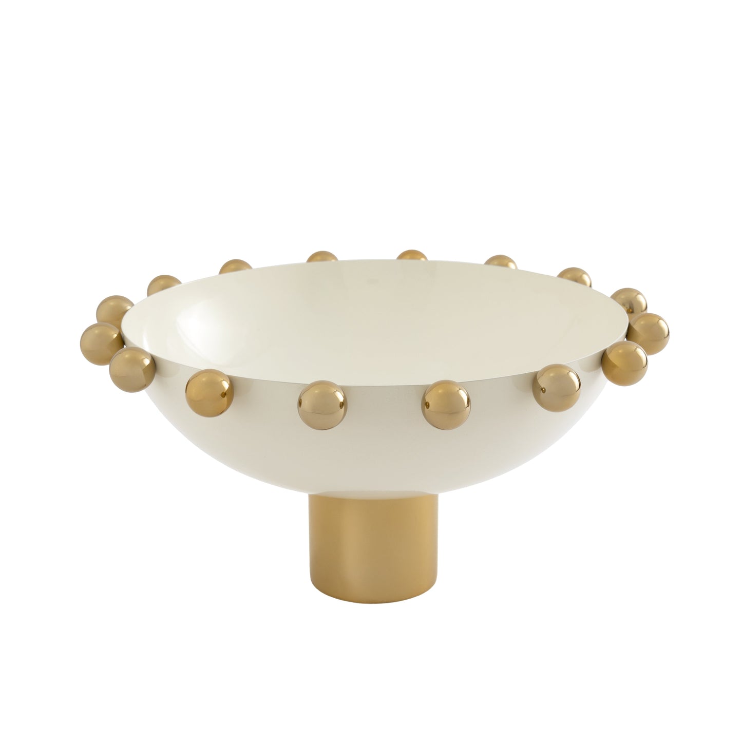 Eneziy Signature White & Gold Footed Salad Bowl