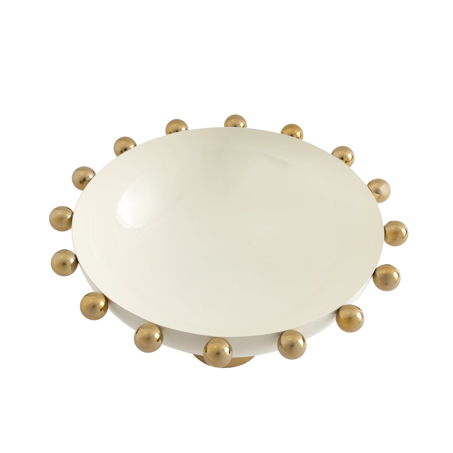 Eneziy Signature White & Gold Footed Salad Bowl